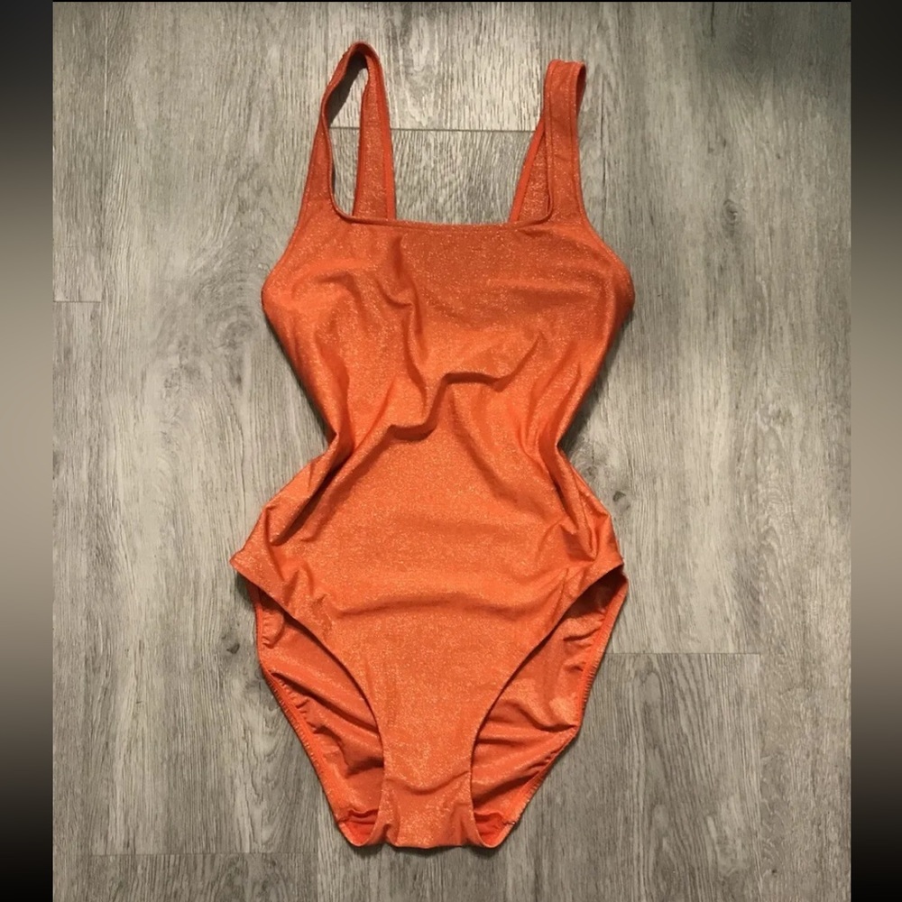 Victoria’s Secret Vintage Shimmer Sparkle Bikini Y2K Orange 8 Swim Baywatch